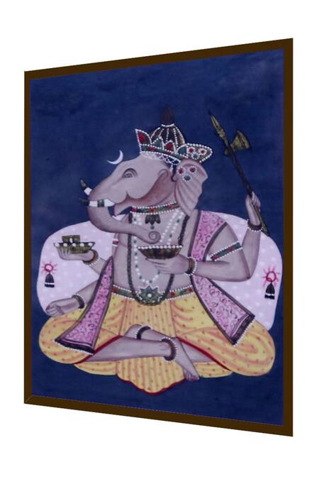Buy_The Art House_Multi Color Canvas Digital Print Abstract Lord Ganesha Painting_Online_at_Aza_Fashions