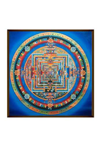 The Art House_Multi Color Canvas Handmade Tibetan Buddhist Kalachakra Mandala Painting_Online_at_Aza_Fashions