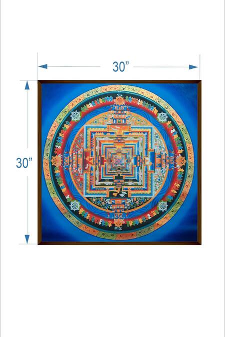 Buy_The Art House_Multi Color Canvas Digital Print Tibetan Buddhist Kalachakra Mandala Painting_Online_at_Aza_Fashions