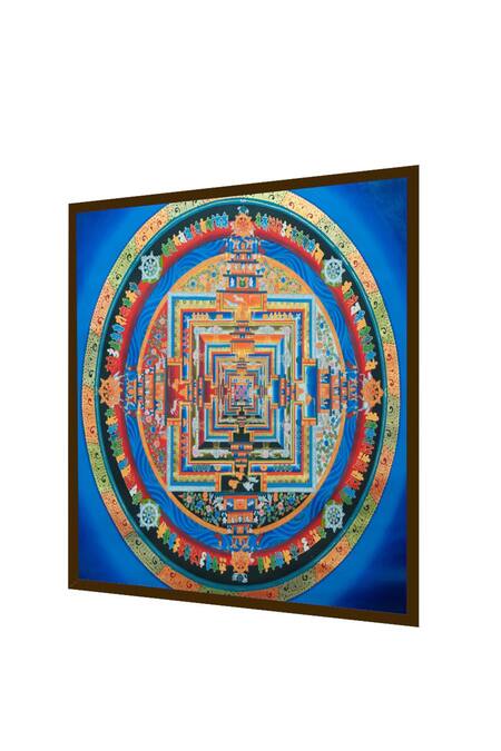 Shop_The Art House_Multi Color Canvas Digital Print Tibetan Buddhist Kalachakra Mandala Painting_Online_at_Aza_Fashions