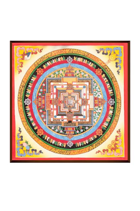 The Art House_Multi Color Canvas Handmade Kalachakra Mandala Painting_Online_at_Aza_Fashions
