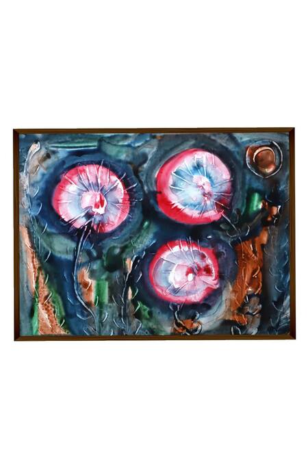 The Art House_Multi Color Canvas Handmade Abstract Painting_Online_at_Aza_Fashions