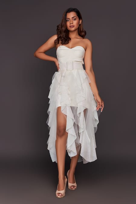 Deepika Arora Corset Top & Ruffle Skirt Set 