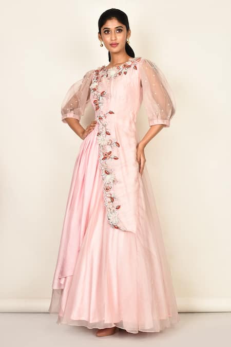 Khwaab by Sanjana Lakhani Layered Floral Embroidered Anarkali 