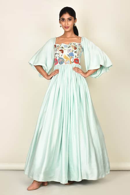 Khwaab by Sanjana Lakhani Floral Embroidered Cutwork Anarkali 