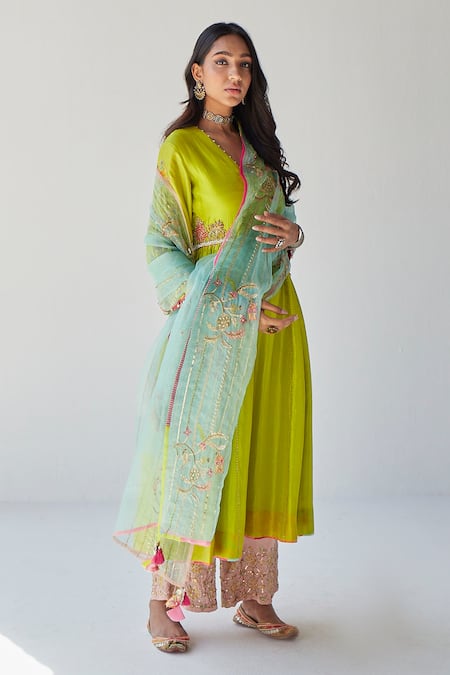 Rajiramniq Silk Kurta Palazzo Set 