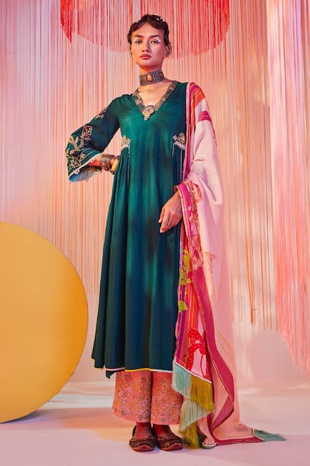 Rajiramniq Silk Kurta Palazzo Set 