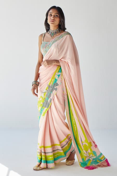 Rajiramniq Floral Print Saree 