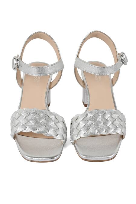 Vanilla Moon Silver Danny Braided Block Heels 2