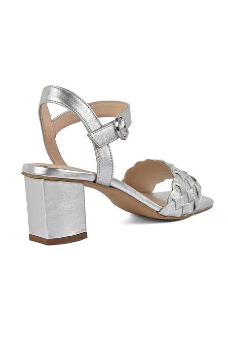 Vanilla Moon Silver Danny Braided Block Heels 3