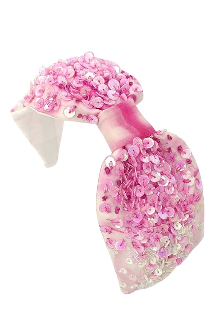 Babita Malkani Ombre Pink & White Sequin Headband 