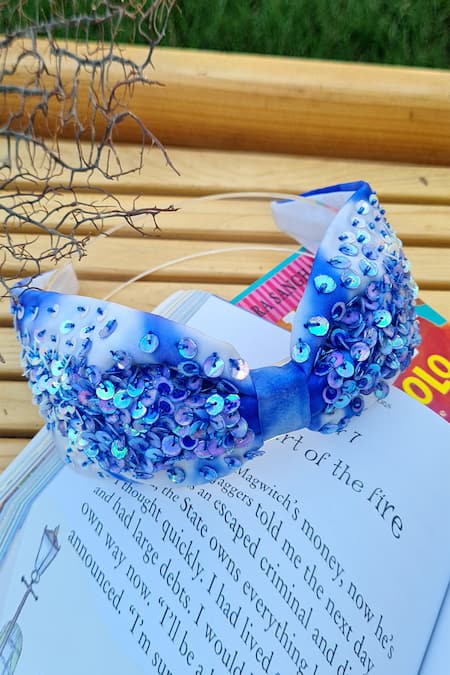Babita Malkani Ombre Sequin Organza Headband 