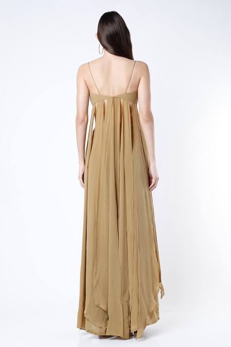 Shop Deme By Gabriella Yellow Crepe Silk Sweetheart Neck Draped Top And Palazzo Set at Aza Fashions Shop_Deme By Gabriella_Yellow Crepe Silk Sweetheart Neck Draped Top And Palazzo Set _at_Aza_Fashions