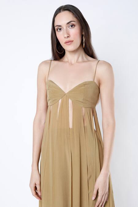 Buy Deme By Gabriella Yellow Crepe Silk Sweetheart Neck Draped Top And Palazzo Set Online at Aza Fashions Buy_Deme By Gabriella_Yellow Crepe Silk Sweetheart Neck Draped Top And Palazzo Set _Online_at_Aza_Fashions