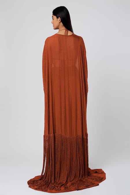 Deme By Gabriella Embroidered Cape & Skirt Set 