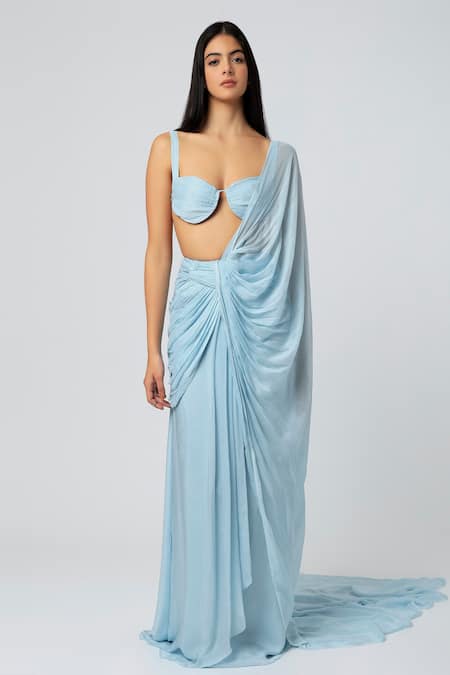 Deme by Gabriella Pre-Draped Saree With Bustier 