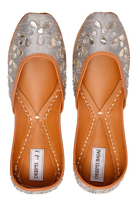 Buy Label Deepti Bajaj Grey Embroidered Juttis Online at Aza Fashions Buy_Label Deepti Bajaj_Grey Embroidered Juttis _Online_at_Aza_Fashions