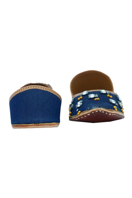 Buy Label Deepti Bajaj Blue Embroidered Juttis Online at Aza Fashions Buy_Label Deepti Bajaj_Blue Embroidered Juttis _Online_at_Aza_Fashions