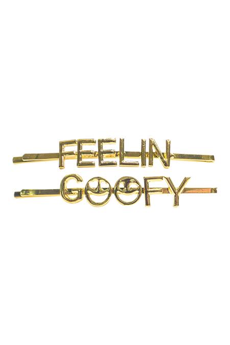 Shop_Hair Drama CO_Gold Slogan Hair Pins Set Of 2_at_Aza_Fashions