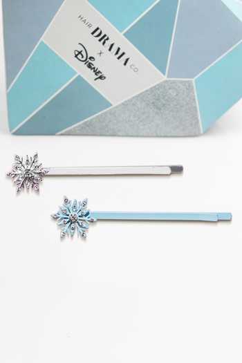 Buy_Hair Drama CO_Blue Crystals Frozen Snowflakes Hair Pins Set Of 2_Online_at_Aza_Fashions