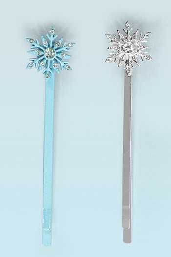 Shop_Hair Drama CO_Blue Crystals Frozen Snowflakes Hair Pins Set Of 2_Online_at_Aza_Fashions