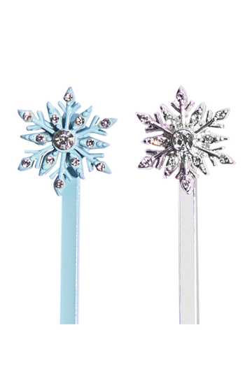 Hair Drama CO_Blue Crystals Frozen Snowflakes Hair Pins Set Of 2_at_Aza_Fashions