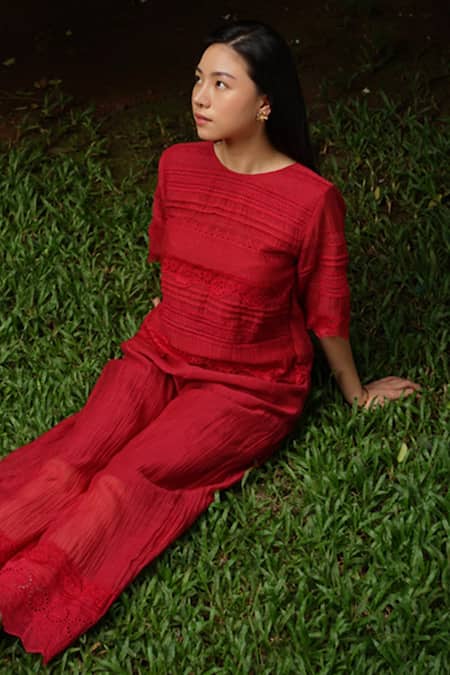 Buy Baju Chanderi Cotton Silk Border Embroidered Pant Online at Aza Fashions Buy_Baju_Chanderi Cotton Silk Border Embroidered Pant_Online_at_Aza_Fashions