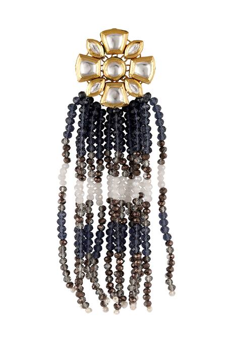 Anayah Jewellery Gold Plated Kundan Deepali Tassel Long Earrings Online at Aza Fashions Anayah Jewellery_Gold Plated Kundan Deepali Tassel Long Earrings_Online_at_Aza_Fashions