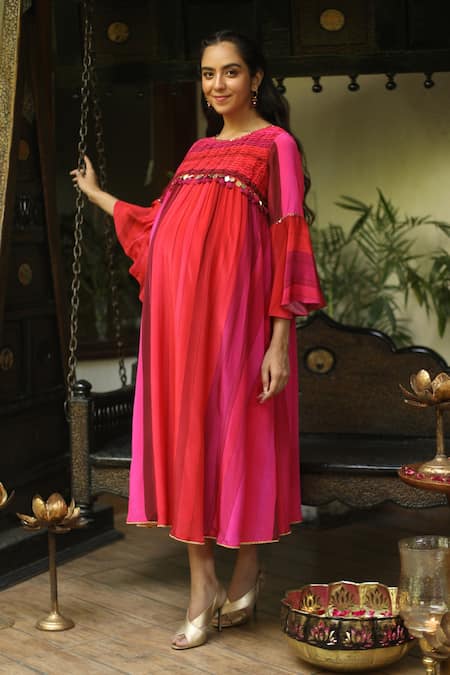 Bump Loving Hand Embroidered Tent Dress 