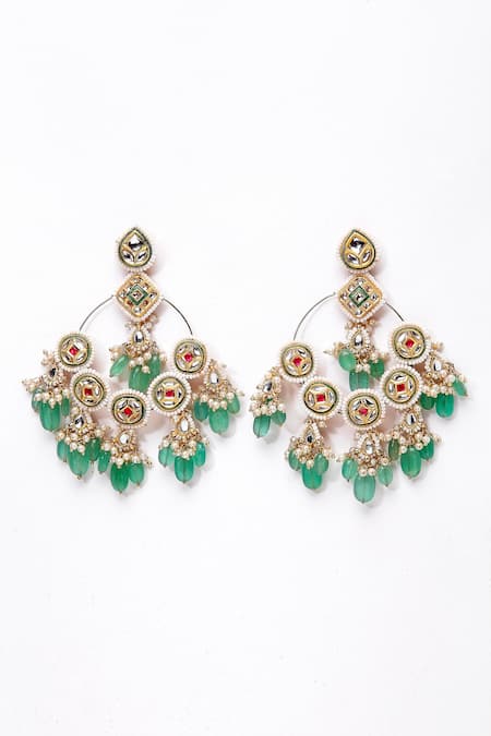 Dugran By Dugristyle Kundan Chandbali Earrings 