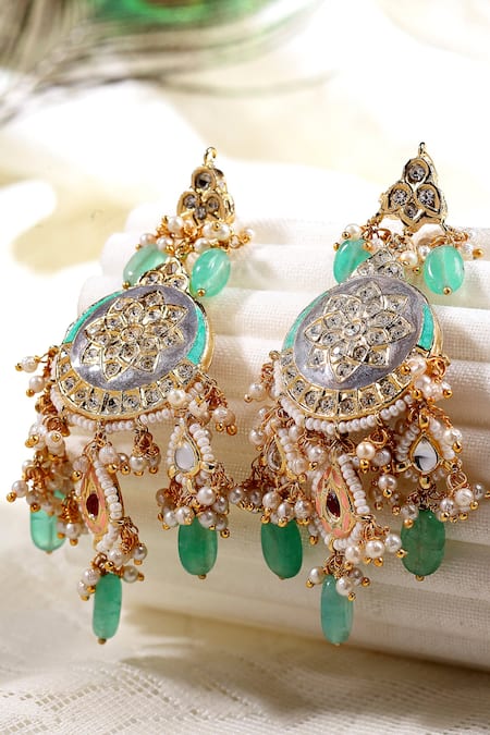 Chaand Moti Jhumka Earrings - Grey – The Glocal Trunk