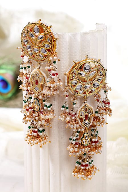 Dugran By Dugristyle Gold Plated Kundan Dangler Earrings 