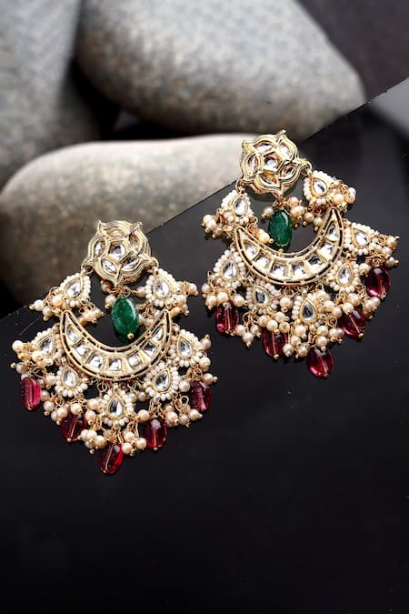 Dugran By Dugristyle Gold Plated Kundan Dangler Earrings 