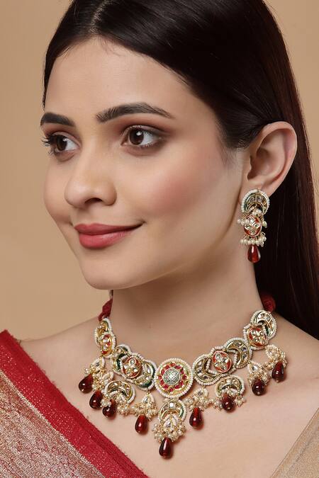 Dugran By Dugristyle Stone Drop Necklace Set 