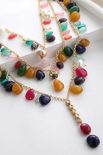 Dugran By Dugristyle_Gold Plated Layered Necklace _Online_at_Aza_Fashions