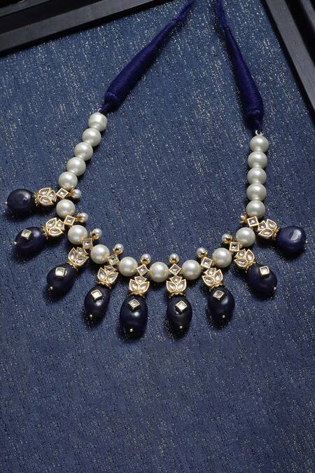 Buy_Dugran By Dugristyle_Gold Plated Pearl Embellished Necklace _Online_at_Aza_Fashions