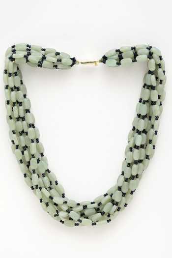 Shop Dugran By Dugristyle Green Beaded Necklace at Aza Fashions Shop_Dugran By Dugristyle_Green Beaded Necklace _at_Aza_Fashions