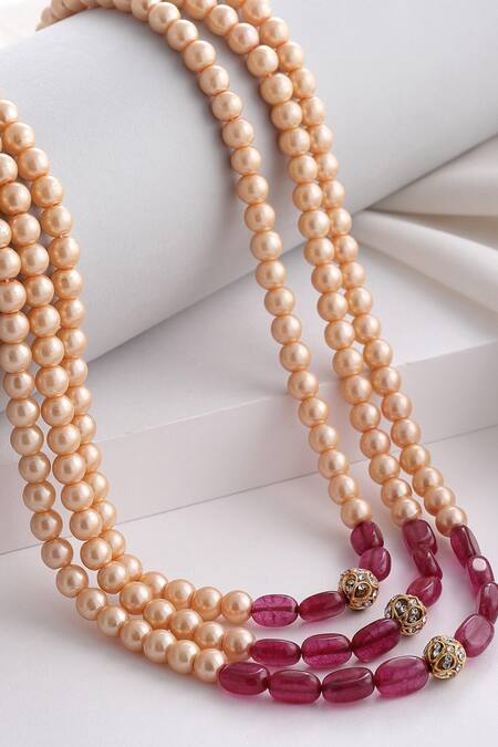 Dugran By Dugristyle_Gold Plated Pearl Layered Necklace _Online_at_Aza_Fashions