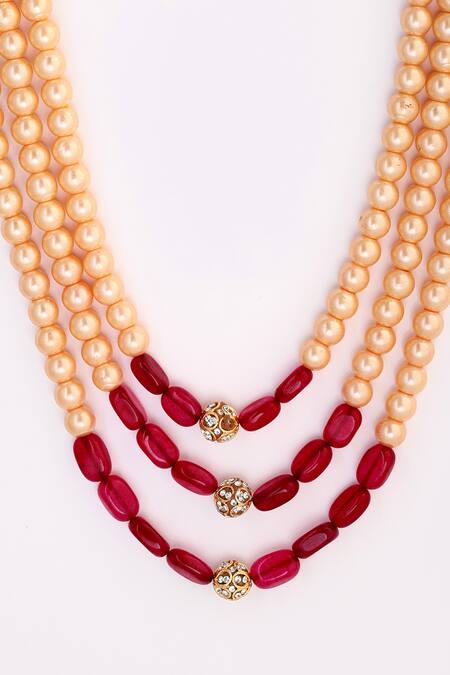 Buy_Dugran By Dugristyle_Gold Plated Pearl Layered Necklace _Online_at_Aza_Fashions