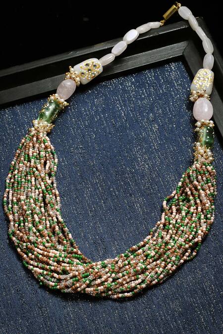 Buy_Dugran By Dugristyle_Multi Color Layered Necklace _Online_at_Aza_Fashions