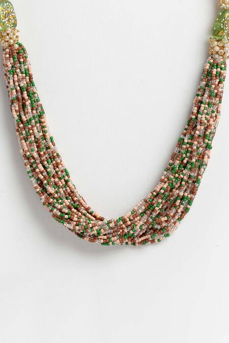 Shop_Dugran By Dugristyle_Multi Color Layered Necklace _Online_at_Aza_Fashions