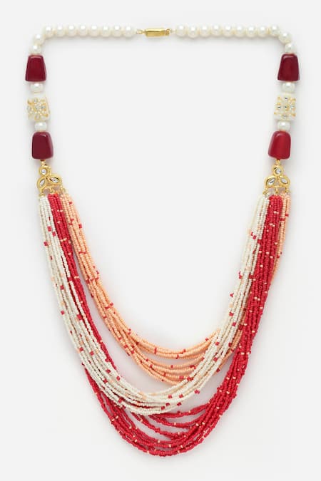 Dugran By Dugristyle Pearl Embellished Layered Necklace 