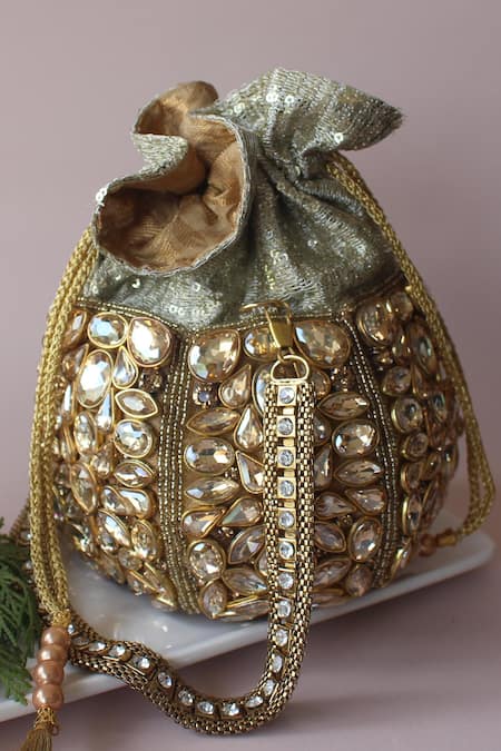 Nayaab By Sonia Silk Embroidered Potli 