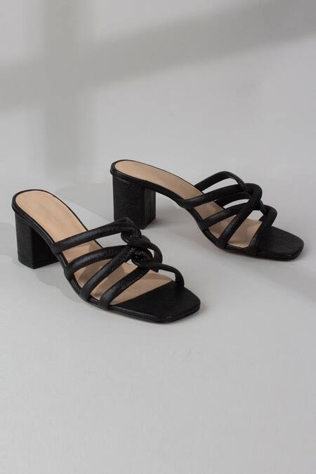 Black LOINE Ankle Strap High Heel Sandals | i The Label – I The Label