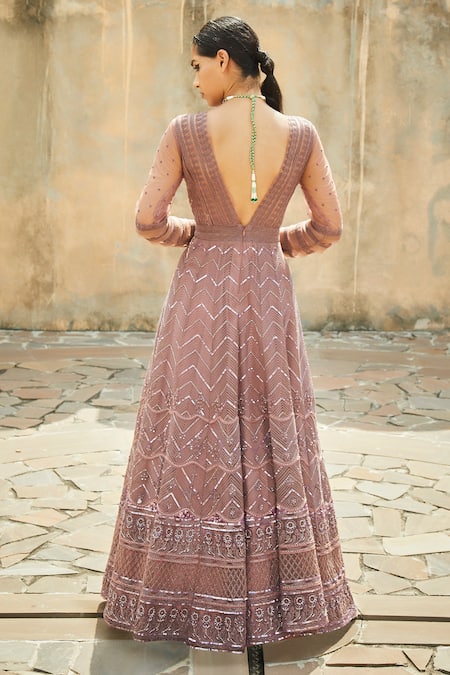 Jade By Monica & Karishma Embellished Flared Gown 