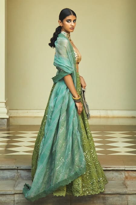Jade By Monica & Karishma Embroidered Bridal Lehenga Set 