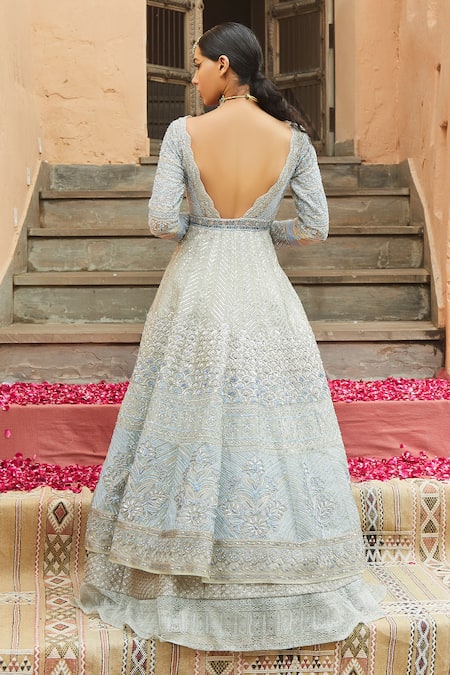 Jade By Monica & Karishma Embellished Jacket & Skirt Set 