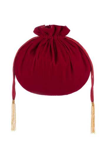 Shop Lovetobag Red Zari, Embroidery Ruby Potli Bag at Aza Fashions Shop_Lovetobag_Red Zari, Embroidery Ruby Potli Bag _at_Aza_Fashions