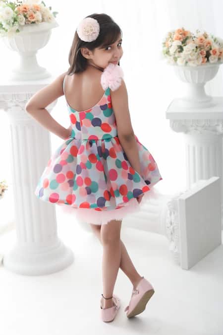 Shop PA:Paa Multi Color Tulle And Organza Print & Embroidery Polka Dot & Sequin Dress at Aza Fashions Shop_PA:Paa_Multi Color Tulle And Organza Print & Embroidery Polka Dot & Sequin Dress_at_Aza_Fashions