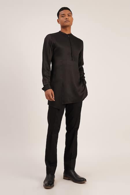 Black cotton 2024 asymmetric kurta